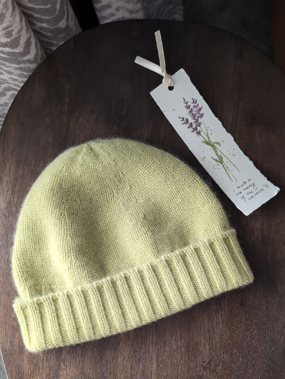 Cashmere Soft Knit Beanie in Chartreuse